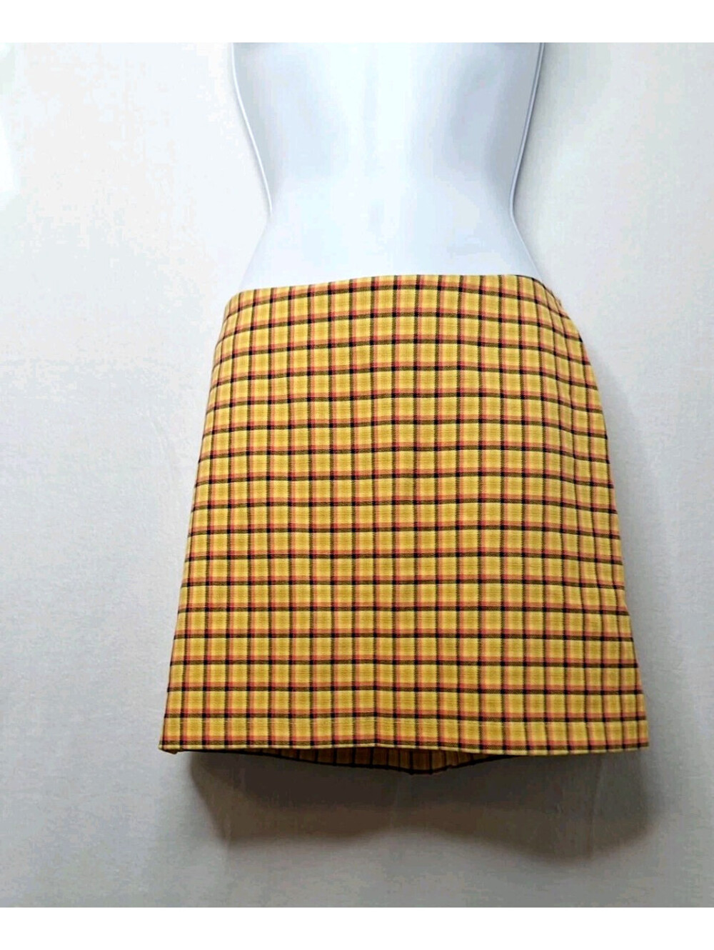 Yellow Plaid Mini Skirt Preppy Chic Clueless 90s Vintage School Girl Aesthetics